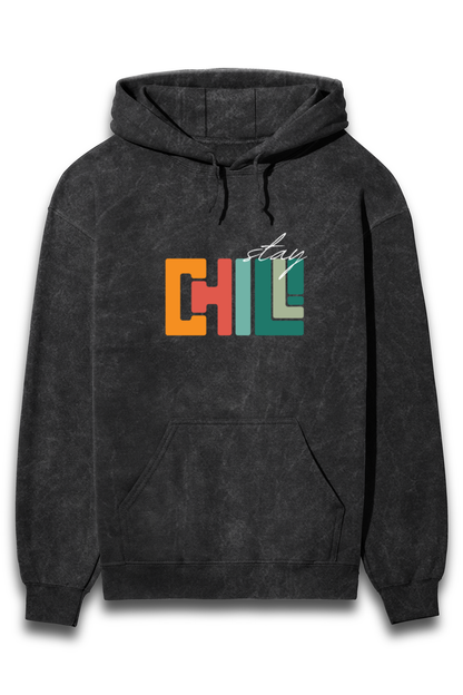 Chill Unisex Acid Wash Hooded Sweatshirt