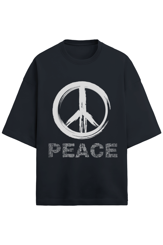 Peace_Unisex Terry Oversized T-Shirt