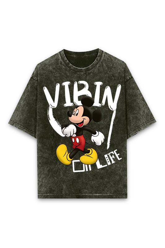 Mickey_Acid Wash Oversized Classic T-shirt