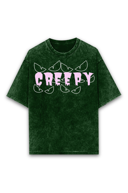 Creepy_Unisex Acid Wash Oversized Classic T-shirt