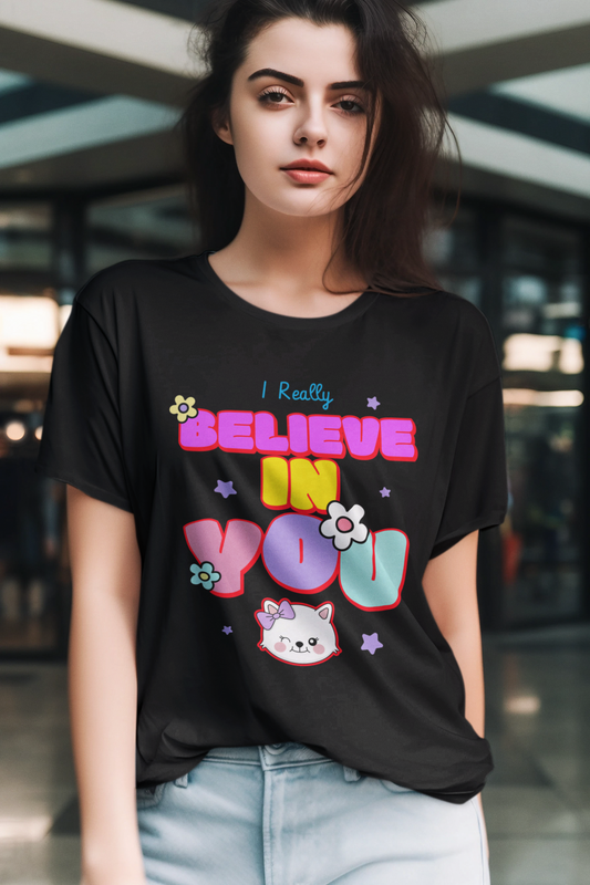 Believe! Female Round Neck Half Sleeve Classic